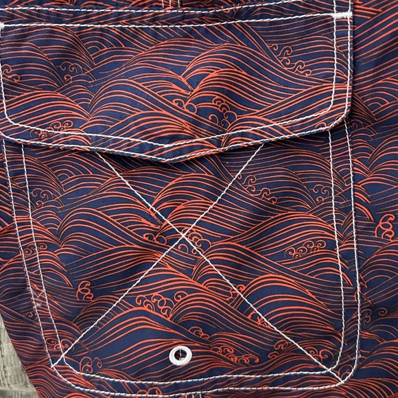 🌟3 for $25🌟 Dockers Men’s Medium Orange/Blue Multi Pocket Bathing Board Shorts - Picture 8 of 10